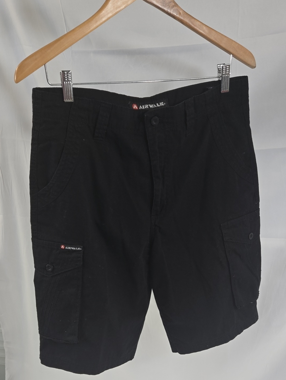 Airwalk Men's Black Cargo Shorts with Side Pockets